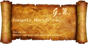 Gangetz Marióra névjegykártya